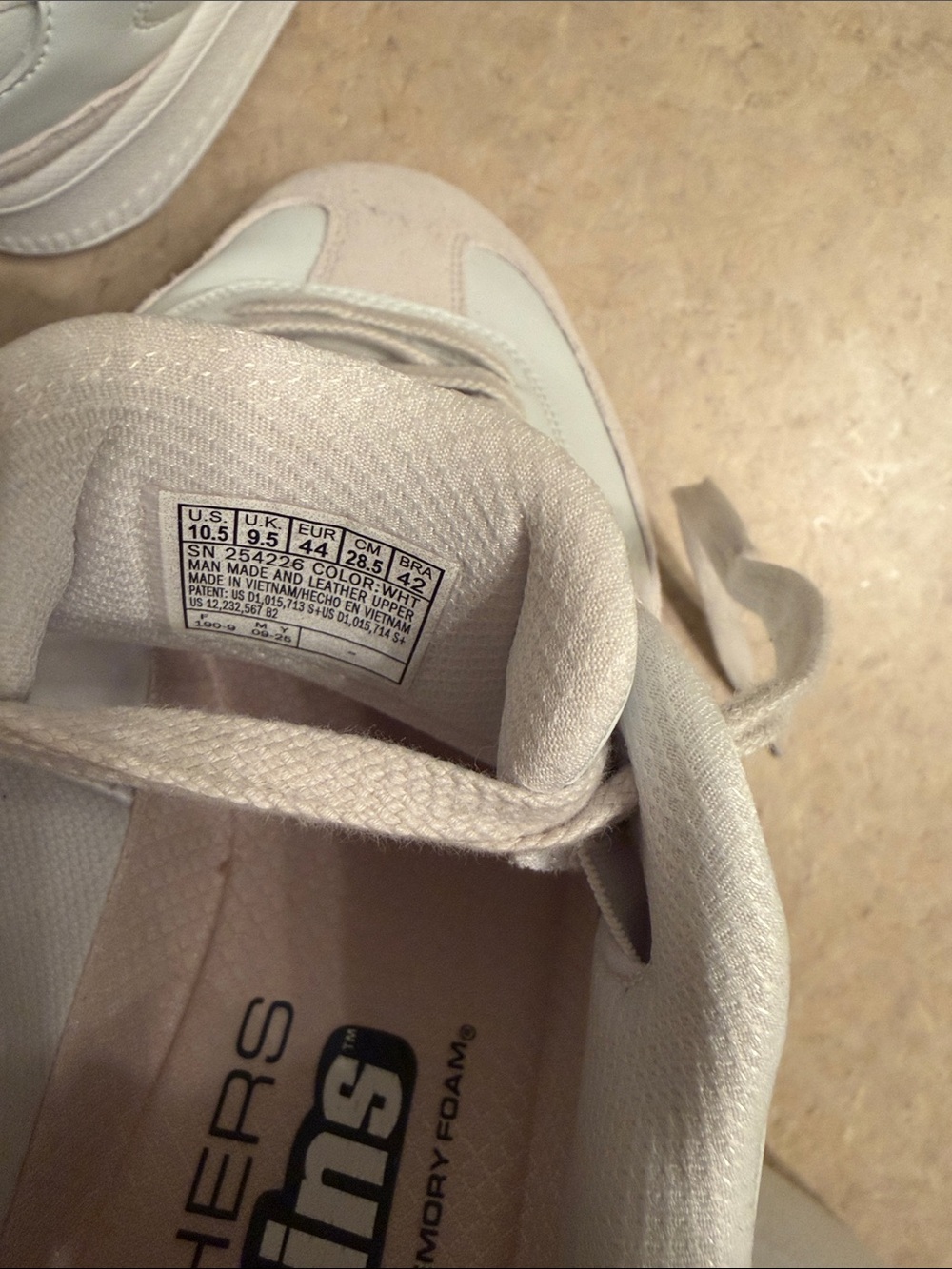 Skechers White and Light Pink Men's Sneakers - Picture 4 of 6